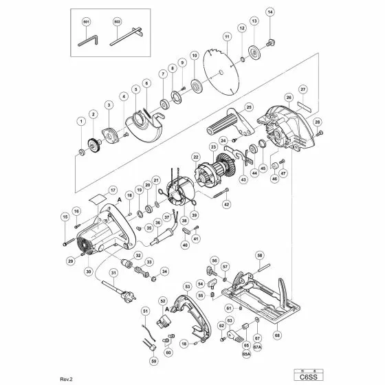 Hitachi C6SS Spare Parts List