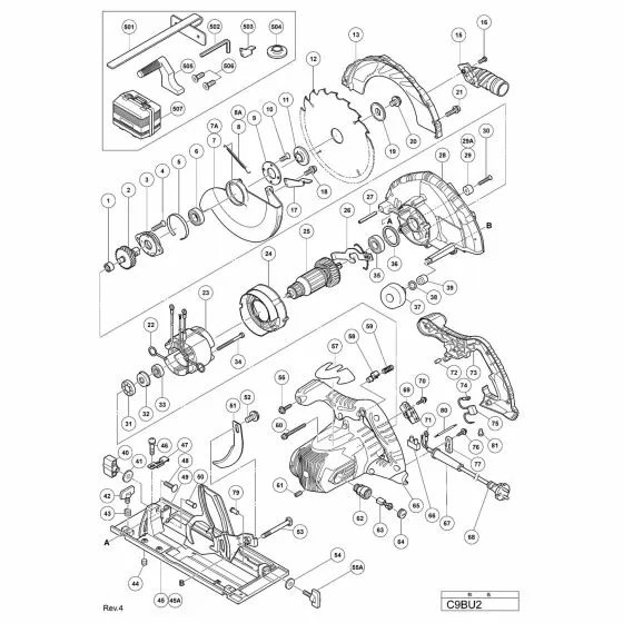 Hitachi C9BU2 Spare Parts List