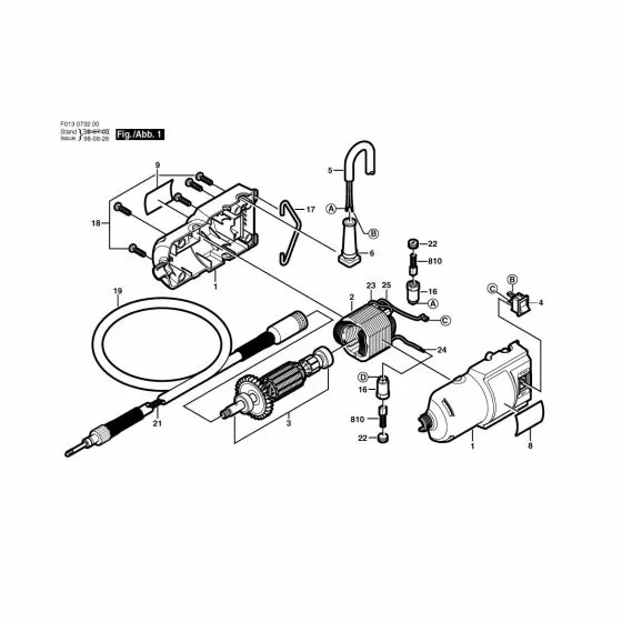 Dremel 7326 Spare Parts List Type: F 013 736 032