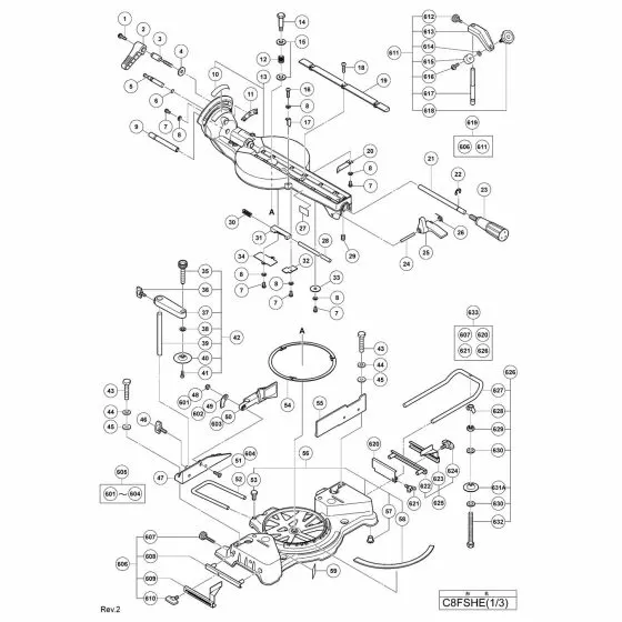 Hitachi C8FSHE Spare Parts List