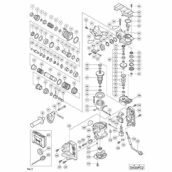 Hitachi DH30PC2 Spare Parts List