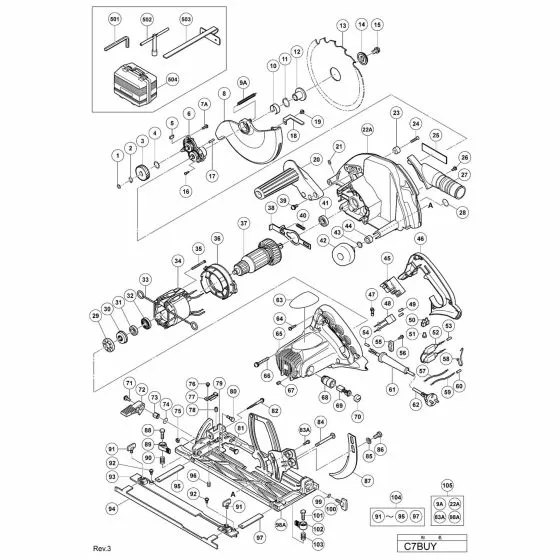 Hitachi C7BUY Spare Parts List