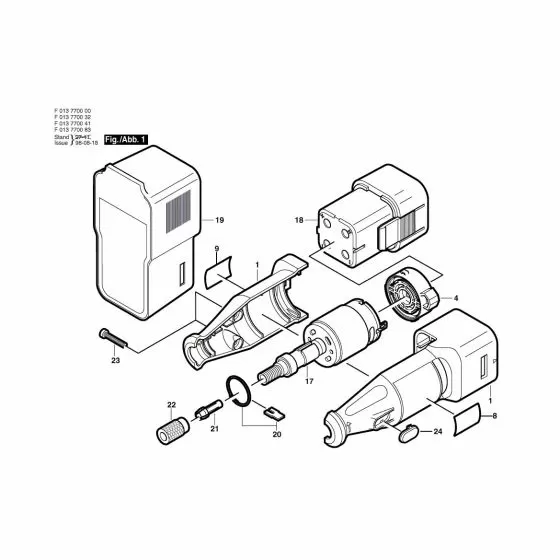 Dremel 7700 Nameplate 2 610 912 776 Spare Part Type: F 013 770 001