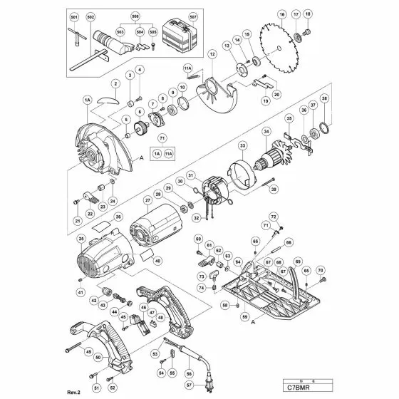 Hitachi C7BMR Spare Parts List