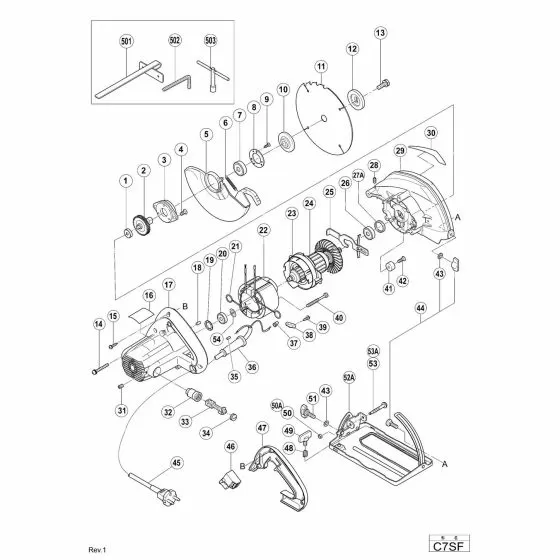 Hitachi C7SF Spare Parts List