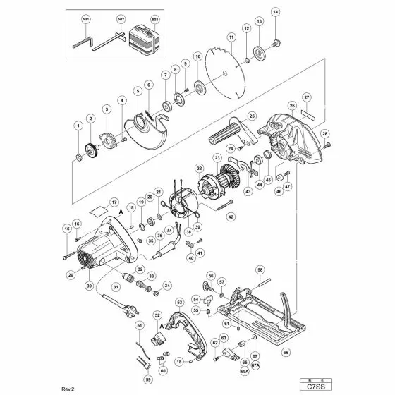 Hitachi C7SS Spare Parts List