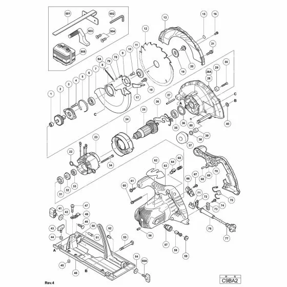 Hitachi C9BA2 Spare Parts List