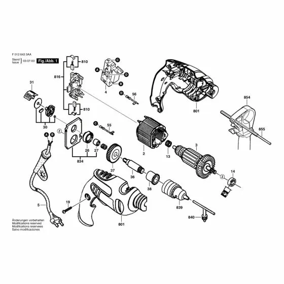 Skil 6433 Spare Parts List Type: F 012 643 3AB 127V BR