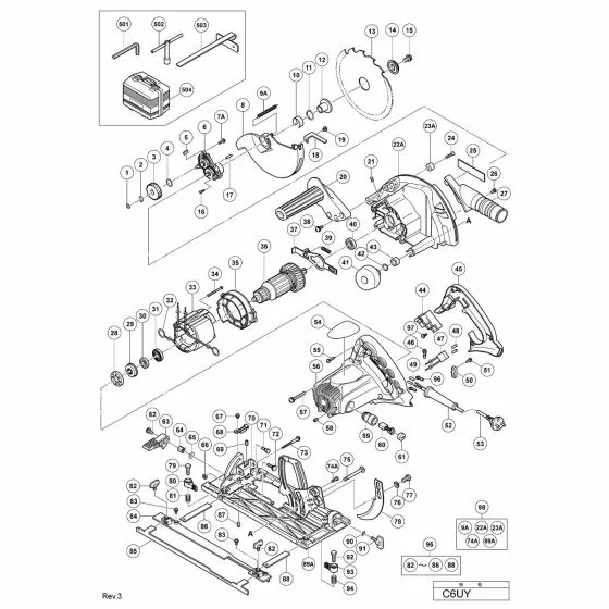 Hitachi C6UY Spare Parts List