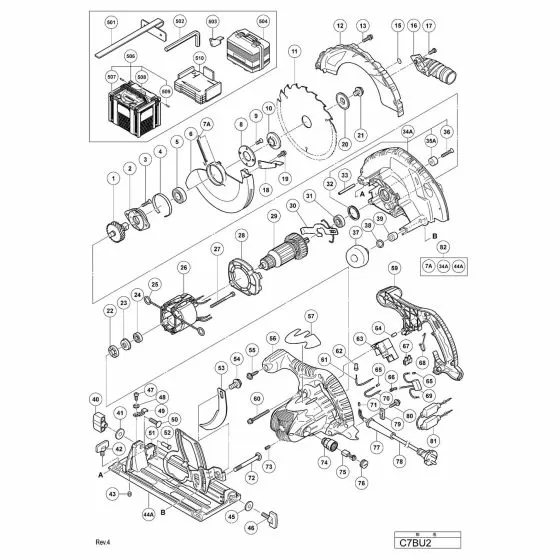 Hitachi C7BU2 Spare Parts List