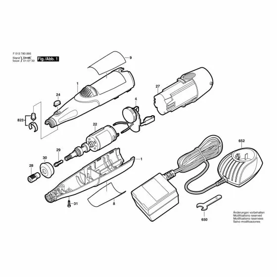 Dremel 780 Nameplate 2 610 912 373 Spare Part Type: F 013 780 066