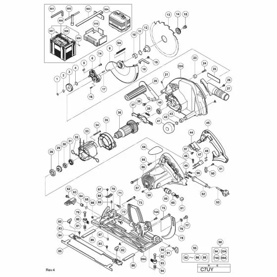 Hitachi C7UY Spare Parts List