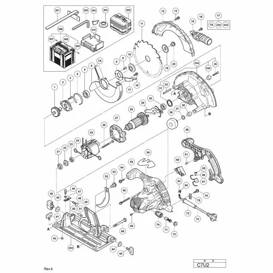 Hitachi C7U2 Spare Parts List