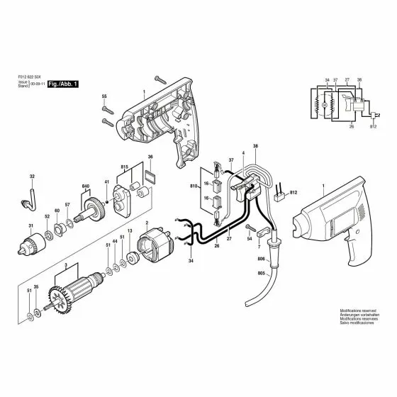 Skil 6225-20 Spare Parts List Type: F 012 622 50X 220V ROK