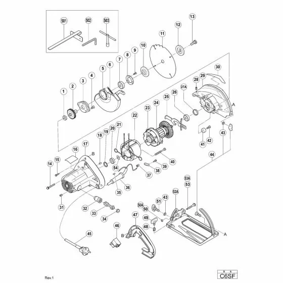 Hitachi C6SF Spare Parts List