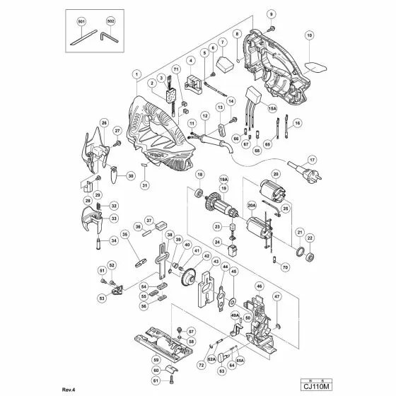 Hitachi CJ110M HEX. SOCKET HD. BOLT M5X14 (10 PCS.) 949665 Spare Part