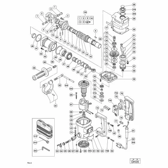 Hitachi DH35 RETAINER 990131 Spare Part