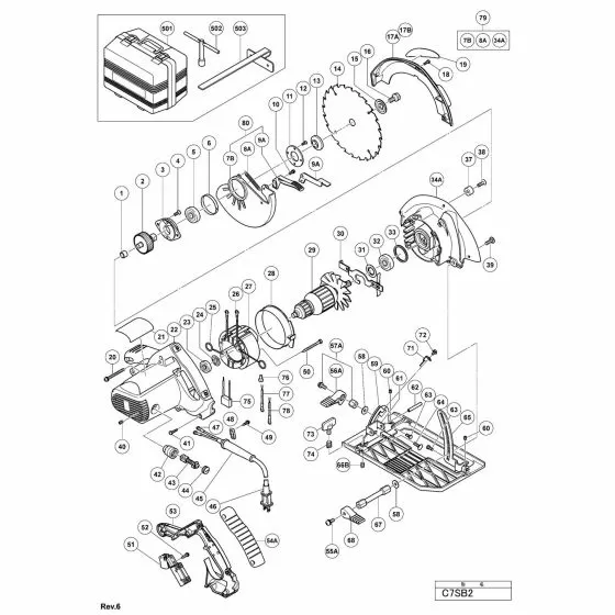 Hitachi C7SB2 Spare Parts List