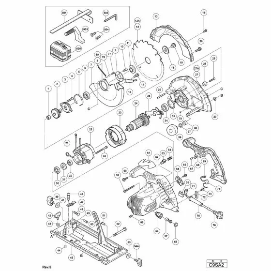 Hitachi C9SA2 Spare Parts List