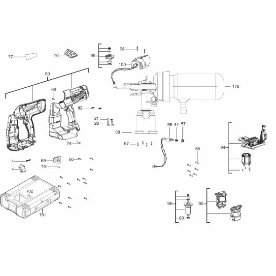 Milwaukee M18 CN16GA Parts Diagram