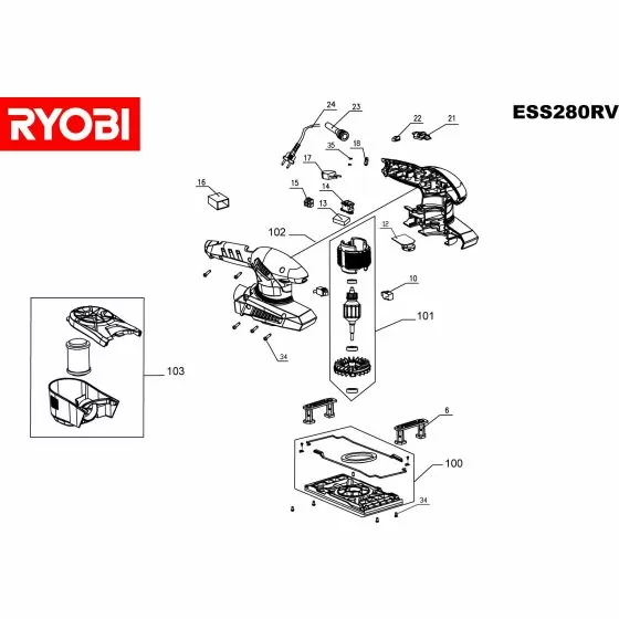 Ryobi ESS280RV TRIGGER 5131027523 Spare Part Serial No: 4000444128