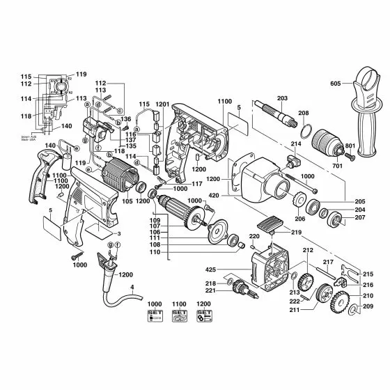 Milwaukee HD2E 13 R Spare Parts List Type: 4000390187