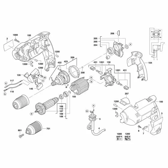 Milwaukee DE 10 RX Spare Parts List Type: 4000415275