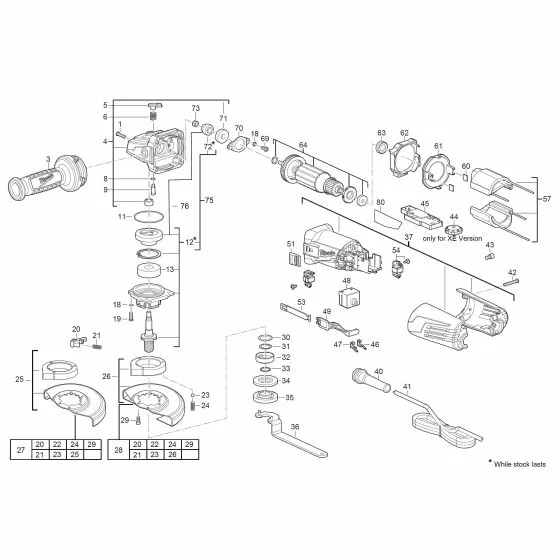 Buy A Milwaukee AGV15125XE GEAR BOX 4931435003 Spare Part Serial 4000428128