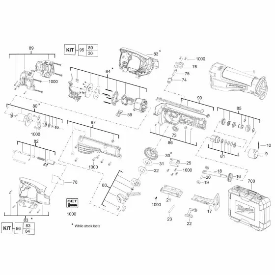 Milwaukee M18 CSX LOCK BOTTON 4931436053 Spare Part Serial No: 4000446071 Exploded Diagram