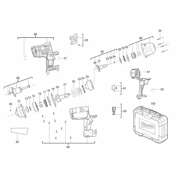 Milwaukee M18 CHIWP12 GEAR BOX 4931436167 Spare Part Serial No: 4000446248