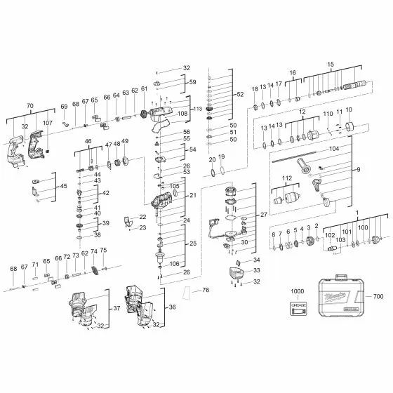 Milwaukee M18 CHPX RING 4931436364 Spare Part Serial No: 4000446831