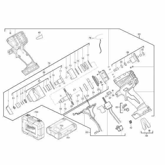 Milwaukee M18 CID CYLINDER PIN 4931435378 Spare Part Serial No: 4000447062