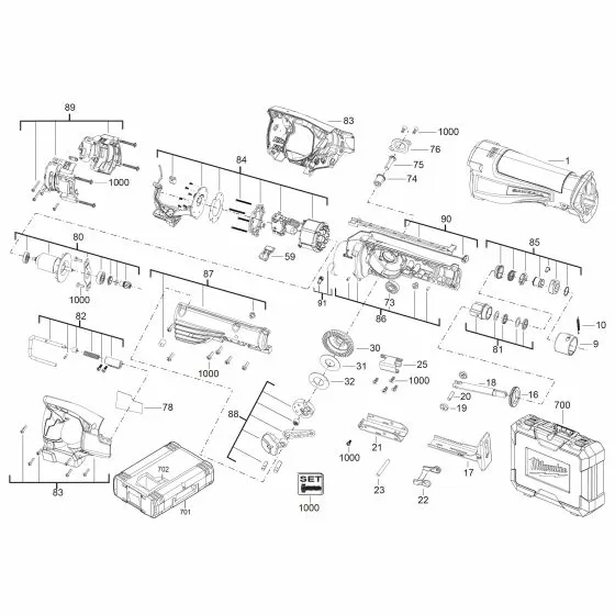 Milwaukee M18 CSX Spare Parts List Type: 4000452675