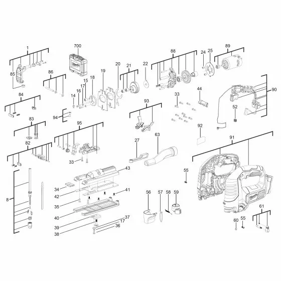 Milwaukee M18 BJS SCREW 4931454312 Spare Part Serial No: 4000456860