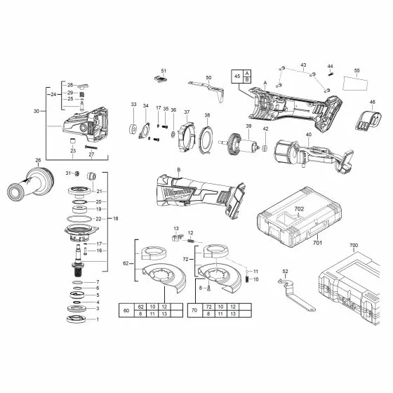 Buy A Milwaukee M18 CAG115X-4 NUT 671686001 Spare Part Serial 4000458504