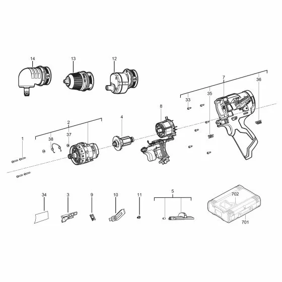 Buy A Milwaukee M12 FPDX0 M12FPDX-OA OFFSET ATTACH. 1/4 HEX 4932464481 Spare Part Serial 4000467325