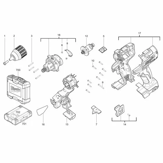 Buy A Milwaukee M18 CBLDD SCREW 4931453223 Spare Part Serial 4000469127