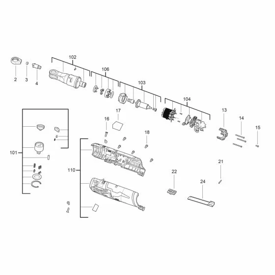 Milwaukee M12 FHIR14 TRIGGER 4931435253 Spare Part Serial 4000483062