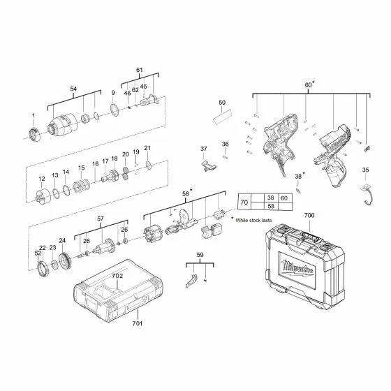 Milwaukee M12 CIW12 Spare Parts List Type: 4000447137