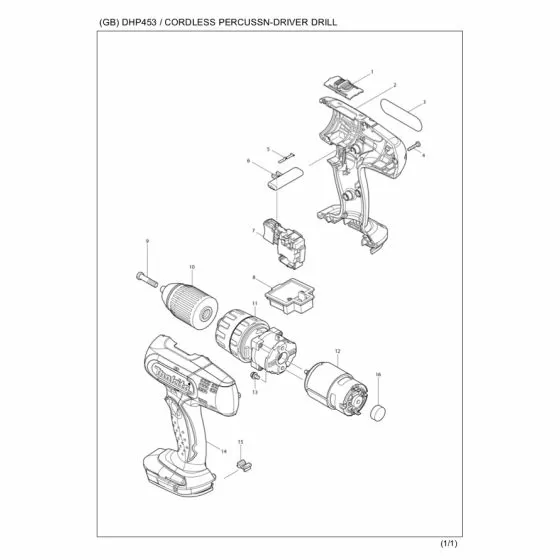 Buy A Makita DHP453 Spare part or Replacement part for Your Combi / Drill Driver & Screwdrivers and Fix Your Machine Today