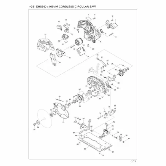 Buy A Makita DHS660 Spare part or Replacement part for Your Circular Saw (Cordless) and Fix Your Machine Today