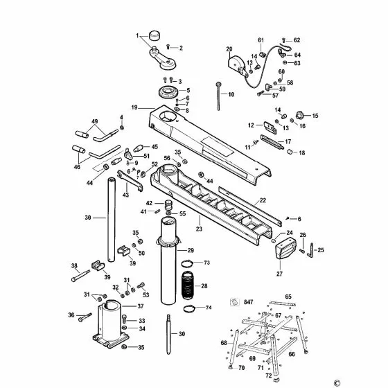 Dewalt DW720 Spare Parts List Type 1