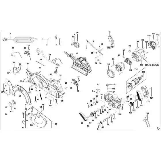 Dewalt DW718XPS Spare Parts List Type 2