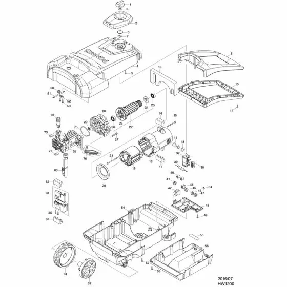 Buy A Makita HW1200 SPARE PARTS LIST 109 456837-7 Spare Part and Fix Your Pressure Washer Today