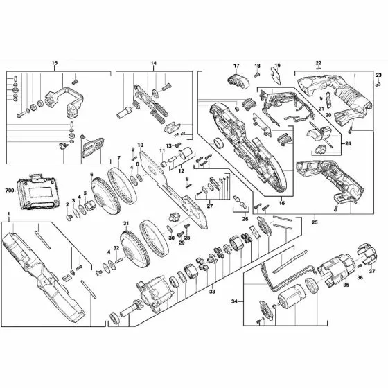 Milwaukee M12 BS SCREW 06827253 Spare Part Serial No: 4000431311