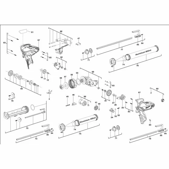 Milwaukee M12 PCG/600 WORM GEAR WHEEL 4931435589 Spare Part Serial No: 4000431326