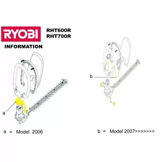 Ryobi RHT700R Spare Parts List 