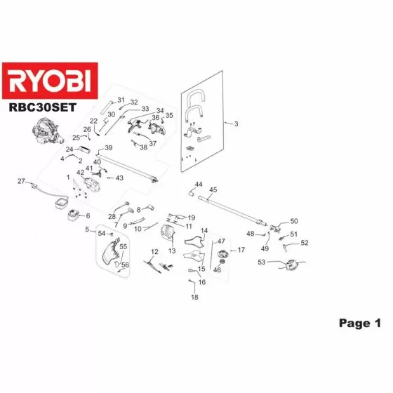 Ryobi RBC38SB Type No: 5133000432 CYLINDER 5131000394 Spare Part